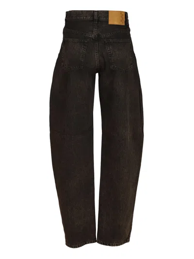Haikure Relaxed-fit High-waist Jeans With Vintage Wash Effect In Brown
