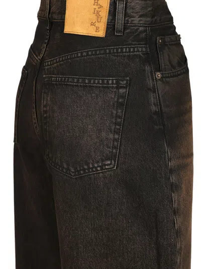 Haikure Relaxed-fit High-waist Jeans With Vintage Wash Effect In Brown