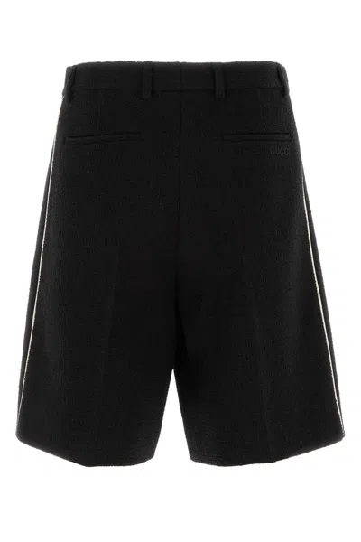 Gucci Boucle Bermuda Shorts Back Pockets In Black