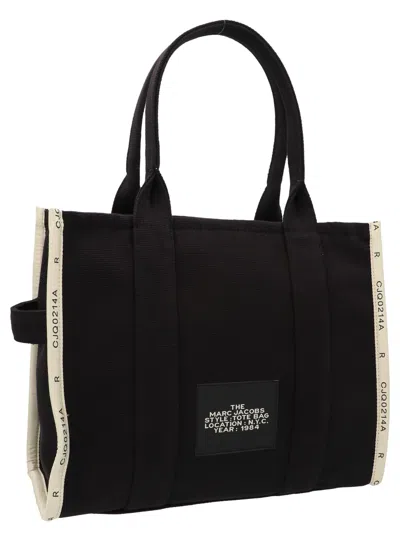 Marc Jacobs Black Canvas The Tote Shopping Bag