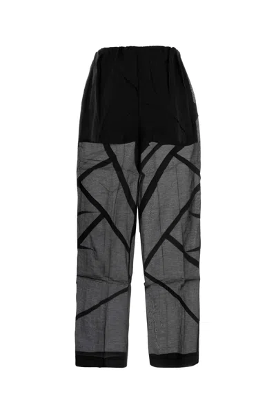 Co Sheer-panelled Wide-leg Trousers In Black