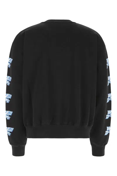 We11 Done Black Cotton Oversize Sweatshirt In Black