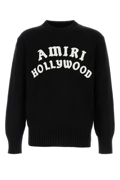 Amiri Black Sweater With Maxi Logo Lettering On The Front In Black