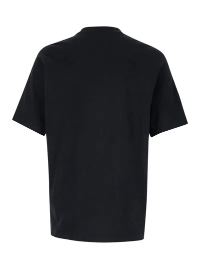 Amiri Black Crewneck T-shirt With Logo Lettering Print On The Front In Black