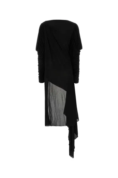 Gucci Asymmetric Crepe Mini Dress In Black
