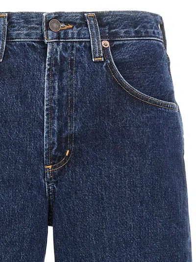 Agolde Low Curve Mid-rise Barrel-leg Jeans In Blue