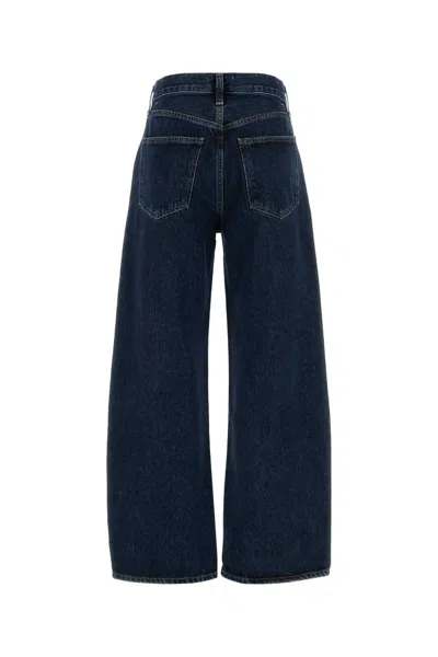 Agolde Low Curve Mid-rise Barrel-leg Jeans In Blue
