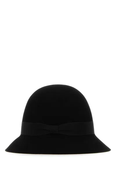 Helen Kaminski Black Felt Ella Conscious Bucket Hat