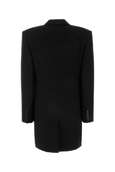Saint Laurent Womans Black Gabardine Single-breasted Blazer In Black