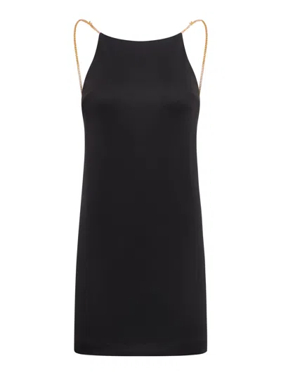 Palm Angels Mini Dress Chain Detail Open Back In Black