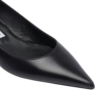 Jimmy Choo Pointed Toe Leather Kitten Heel Pumps