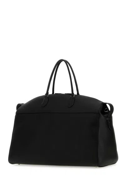 The Row Black Leather George Travel Bag