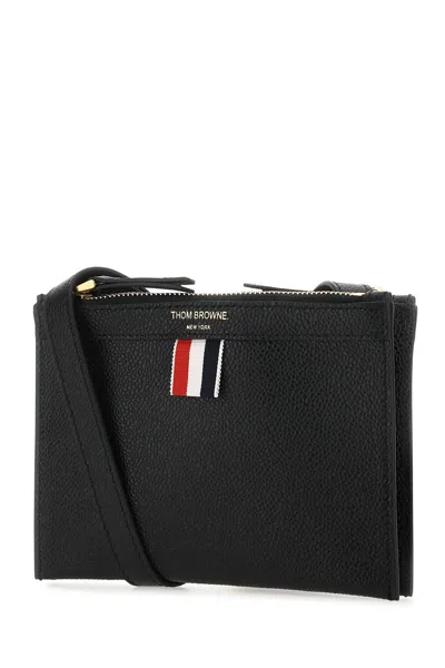 Thom Browne Black Leather Mini Document Holder