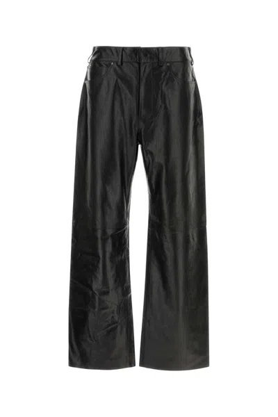 Entire Studios Black Leather Pant In Black