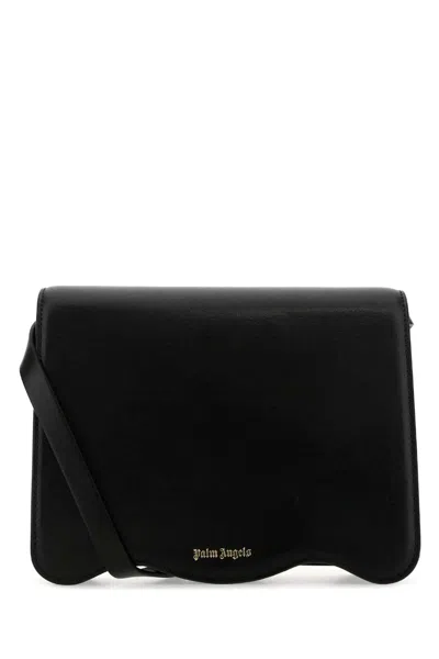 Palm Angels Black Leather Palm Beach Crossbody Bag