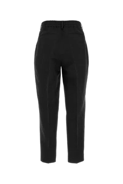 Pt Torino Trousers Stretch Polyester Back Pockets In Black