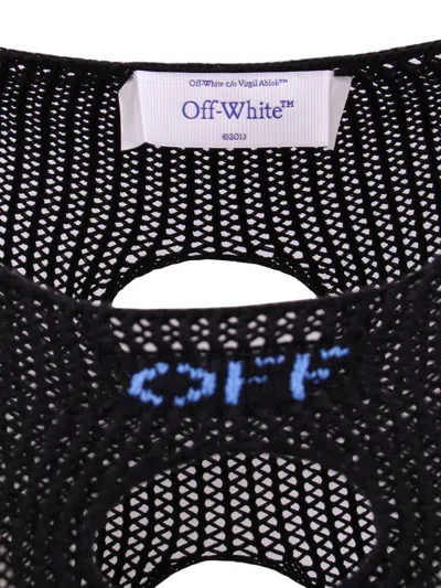 Off-white Black Mesh Long Dress In Black