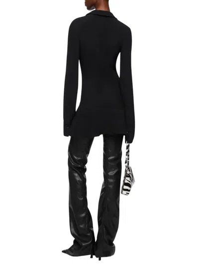 Attico Black Scoop-neck Mini Dress In Black