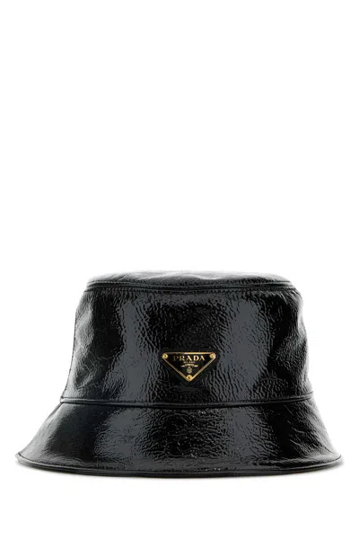 Prada Cappello Da Pescatore In Naplak Nero Donna