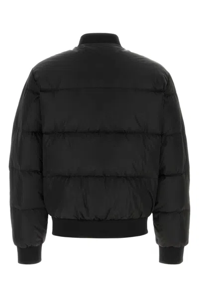 Dsquared2 Classic Black Puffer Bomber Jacket With Ribbed Cuffs In Black