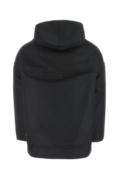 Valentino Embellished Hooded Sweatshirt With Drawstring And Pouch Pocket In Black