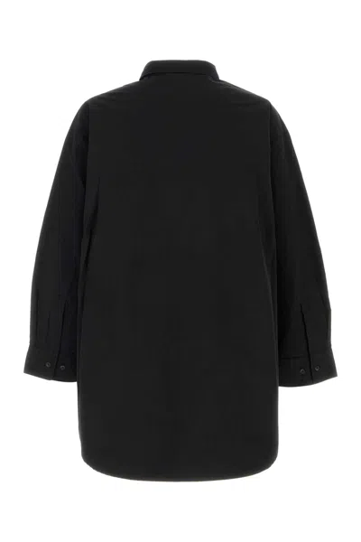 Entire Studios Black Poplin Giant Oversize Shirt In Black