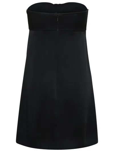 Saint Laurent Black Bowl-detail Strapless Minidress In Viscose Woman In Blue