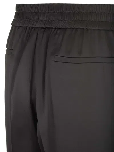 Valentino Black Elasticized Trousers In Black