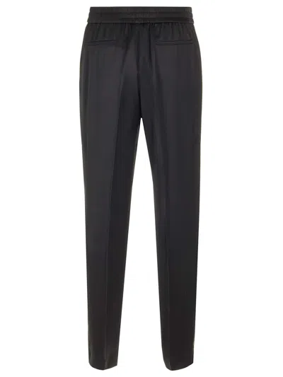 Valentino Black Elasticized Trousers In Black
