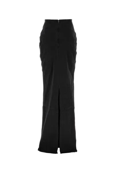 Entire Studios Gonna Channel In Denim Stretch Nero Donna