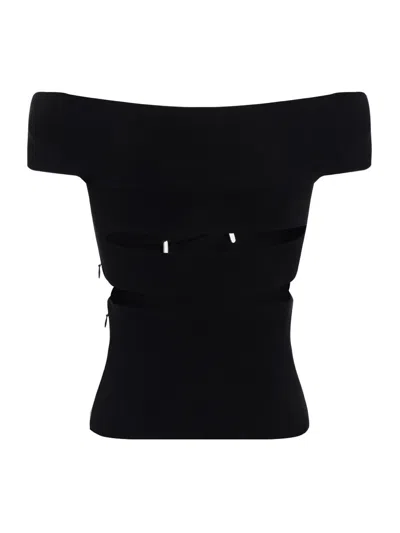 Alexander Mcqueen Lex Sliced Top Ld32 In Black