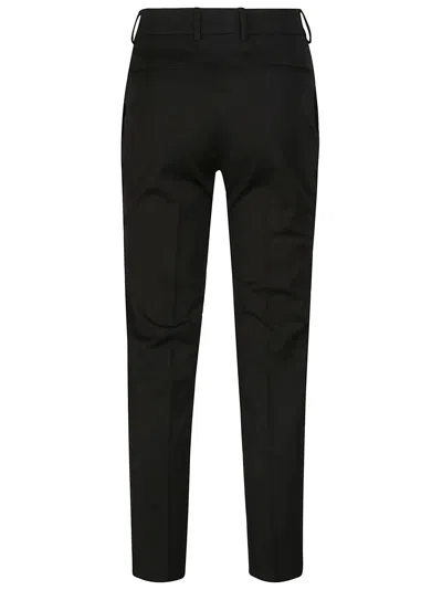 Pt Torino Black Stretch Cotton Blend Pant In Black