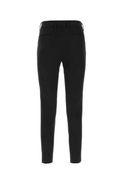 Pt Torino Black Stretch Cotton Blend Pant In Black