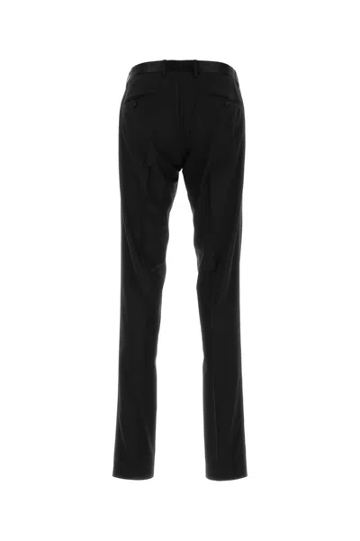 Dolce & Gabbana Black Stretch Wool Blend Pant In Black