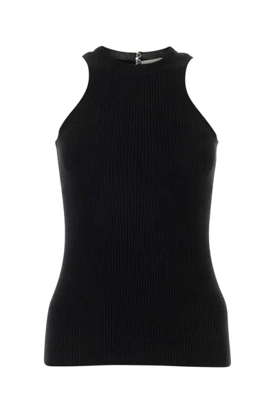 Isabel Marant Black Stretch Wool Blend Zalana Top In Black