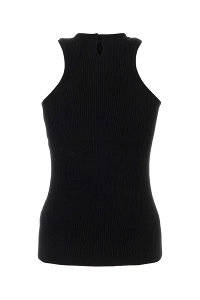 Isabel Marant Black Stretch Wool Blend Zalana Top In Black