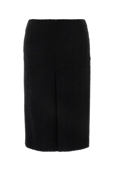 Gucci High Waist Knee-length Skirt With Back Slit And Side Pockets In Black