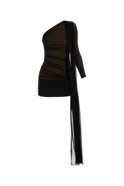 Dion Lee Abito Monospalla In Misto Viscosa Nera Donna