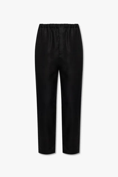 Saint Laurent Black Viscose Blend Pant In Black