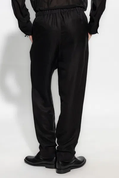 Saint Laurent Black Viscose Blend Pant In Black