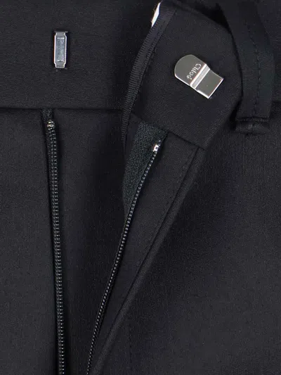 Chloé Black Wool Blend Pant In Black