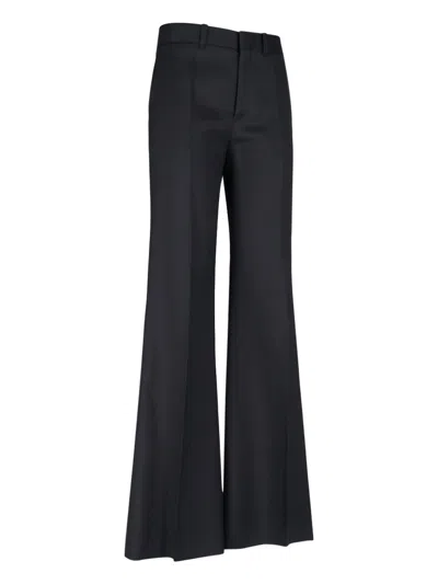 Chloé Black Wool Blend Pant In Black