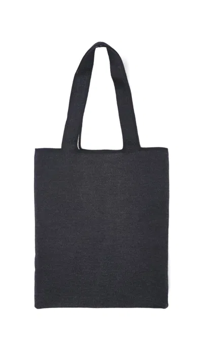 Palm Angels Black Wool Blend Shopping Bag