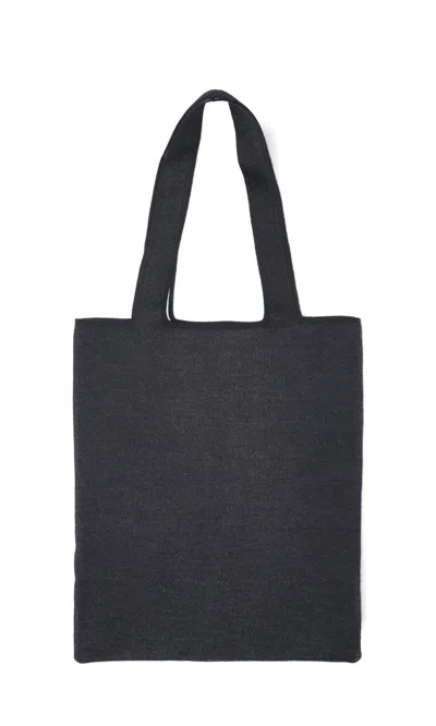 Palm Angels Black Wool Blend Shopping Bag