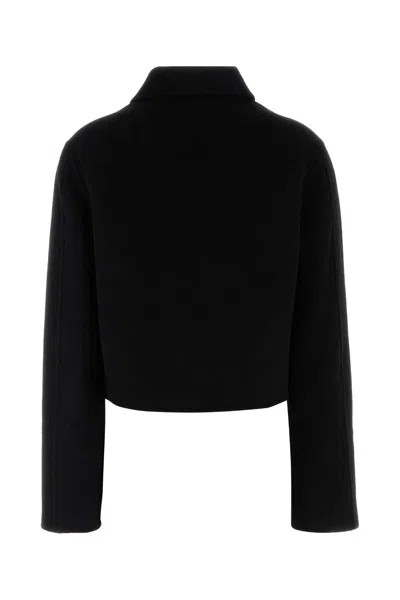Loulou Studio Loulou Black Wool Blend Zhanna Coat In Black