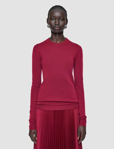 Joseph Cashair Round Neck Jumper In Red