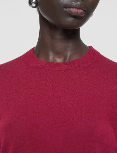 Joseph Cashair Round Neck Jumper In Red