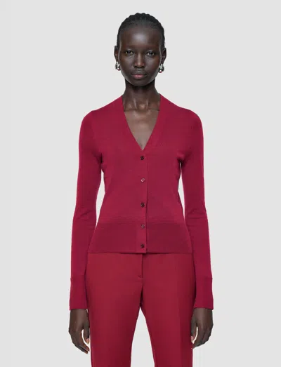 Joseph New Sahal Silk Straight Pants In Red