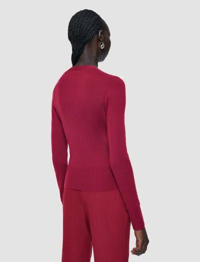 Joseph New Sahal Silk Straight Pants In Red