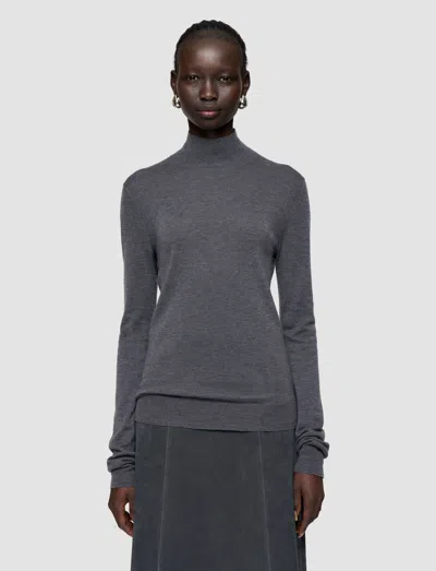 Joseph Cashair High Neck Jumper In Gray